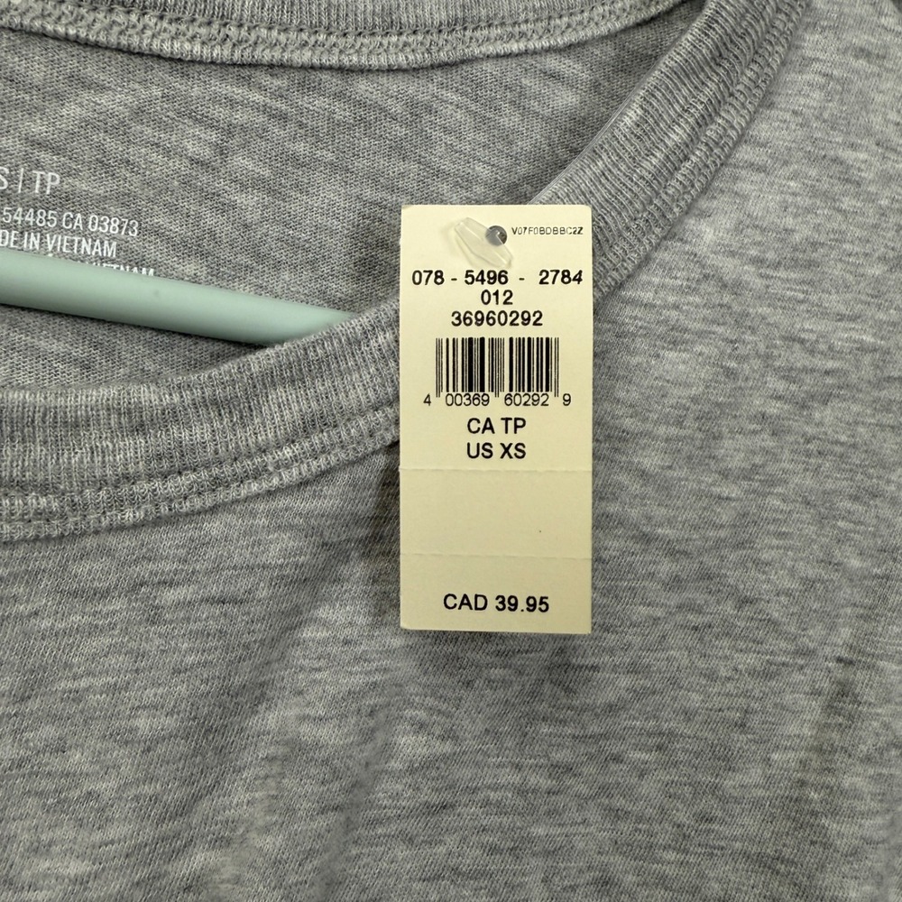 Aerie Womens Heather Gray Cotton Wrap Front Tie Hem Crop Top Tee XS NWT - Picture 2 of 10